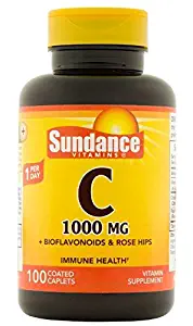 Sundance Vitamin C 1000 mg with Bio and RH Coated Caplets, 100 Count
