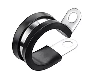 LOKMAN 20 Pack 1/2 Inch Stainless Steel Cable Clamp, Rubber Cushioned Insulated Clamp, Metal Clamp, Tube Holder for Tube, Pipe or Wire Cord Installation