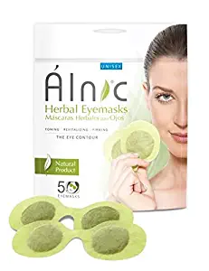 ALNIC Herbal Eyemasks made with natural ingredients like chamomille, pepermint, calendula, rosemary, plantain and pronto alivio, pack with 5 masks