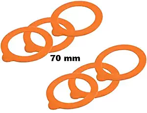 70mm top Le Parfait / SMALL JAR ONLY Bormioli Fido Replacement Canning Rubber Gasket From France -Fits Smaller Terrine Style Jars 4 Ounce (125g) and 7 Ounce (200g) - 6 Pcs