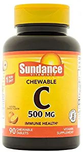 Sundance Vitamin C 500 mg Chewable Tablets, 90 Count