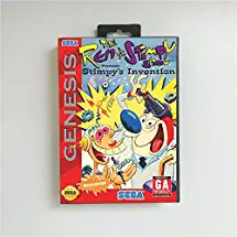 Game Card Ren & Stimpy Show Presents Stimpy's Invention - USA Cover With Retail Box 16 Bit MD Game Card for Sega Megadrive Genesis