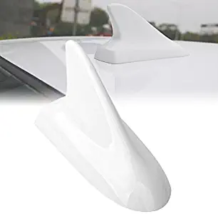 1X White Shark Fin Style Dummy Antenna Aerial Roof Decor Stick-on Universal Fit Honda Accord Toyota