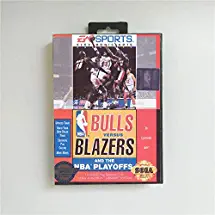 Game Card Bulls Versus Blazers And The NBA Playoffs - USA Cover Retail Box 16 Bit MD Game for Sega Megadrive Genesis Video Game Console