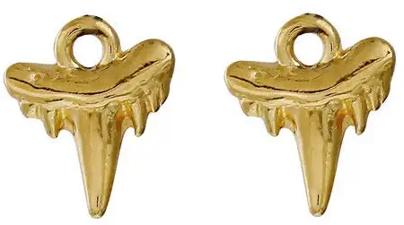 PEPPERLONELY 30pc Plated Gold Alloy Shark Teeth Charms Pendants 13x11mm (1/2" x3/8")