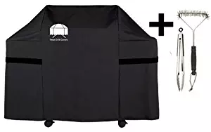 Texas Gas Grill Cover for Weber Genesis E and S Series Gas Grill 7553 | 7107 Premium Including Grill Brush and BBQ Tongs