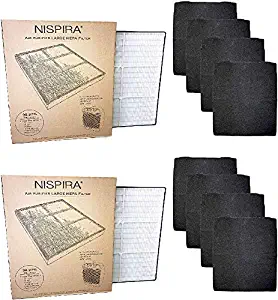 Nispira HEPA and 4 Carbon Pre Filter Set Compatible with Whirlpool 1183054K Large Air Purifier Whispure 510 AP510, AP530, AP450, AP45030HO, AP45030K, AP51030K & AP51030KB, 2 Sets