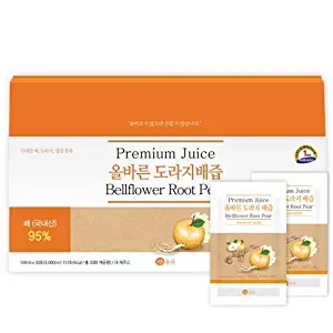 AllJeup Natural Premium Korean Pear & Bellflower Root Juice - Good source of Fiber, Healthy, Potassium, Magnesium, Vitamin C & K (100ml X 30 pouches)