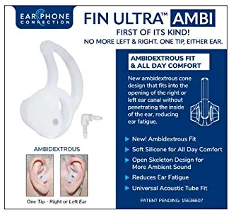 Earphone Connection Fin Ultra Ambi Two Way Radio Clear Medium Earpiece Eartip for Clear Acoustic Audio Tube Elbow