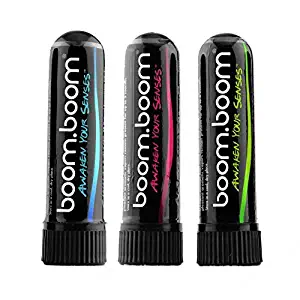 BoomBoom Aromatherapy Nasal Inhaler (3 Pack) Boosts Focus + Enhances Breathing | Provides Fresh Cooling Sensation | Made with Essential Oils + Menthol (Variety Pack)