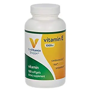 The Vitamin Shoppe Vitamin E 1,000IU Natural Source, Supports Healthy Cardiovascular System, Immune Health Eye Health Once Daily (120 Softgels)