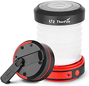 Thorfire LED Camping Lantern Lights Hand Crank USB Rechargeable Lanterns Collapsible Mini Flashlight Emergency Torch Night Light Tent Lamp for Camping Hiking Tent Garden Patio - CL01
