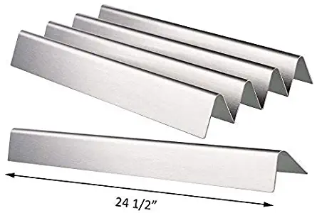 QuliMetal 7540 24.5 Inches Flavor Bars for Weber Genesis 300 Series, E310, E320, S310, S320 (with Side Control Panel), 5 Pack Grill Parts Stainless Steel Heat Plates for Weber 7539 7540, 16 GA