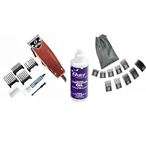 Oster Professional 76023-510 Fast Feed Clipper with Adjustable Blade + 4oz of blade oil + 10 piece universal oster comb set