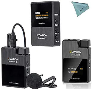 2.4G Wireless Lavalier Microphone System,Comica BoomX-D D2 Digital 1-Trigger-2 Wireless Microphone Transmitter & Receiver SLR Clip-on Microphone,Lav Mic for Smartphone Camera Podcast Interview YouTube