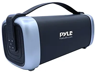 Pyle Wireless Portable Bluetooth Speaker - 200 Watt Power Rugged Compact Audio Sound Box Stereo System - Rechargeable Battery, 3.5mm AUX Input Jack, FM Radio, MP3, Micro SD and USB Reader - PBMSQG12