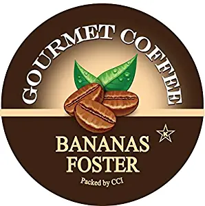 Bananas Foster Coffee, Medium Roast Gourmet Flavored Coffee Pods, 24 Count, Single Serve Cups Compatible With All Keurig K-cup Brewers