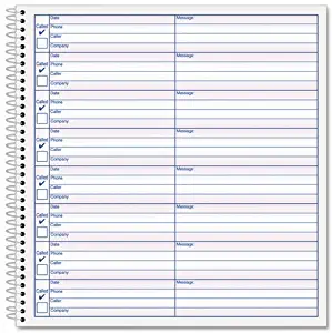 TOPS Spiral Voice Message Log Book, 2-Sided, 1-Part, 8.5 x 8.25 Inches, 8 Messages per Page, 800-Message Book (4416)