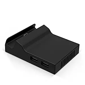 BASSTOP Portable Dock Replacement Case for Nintendo Switch (Only The case, You Have to DIY with The Circuit Board chip from The Original Dock) (Black)
