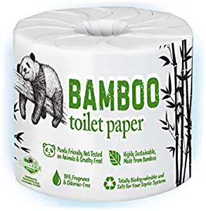 Nature's Greatest, 100% Bamboo & Sugarcane Toilet Paper, 2 Ply, 450 Sheets, Single Roll, Pack of 40, Packaging May Vary
