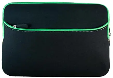 Gizmo Dorks Checkpoint Friendly Neoprene Laptop Carrying Sleeve for The Apple MacBook Pro 13-Inch, Black with Green Trim