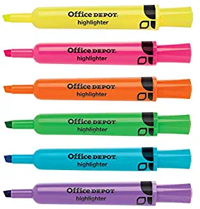 Office Depot Brand Highlighters, Chisel-Point, Assorted Colors, Pack of 24