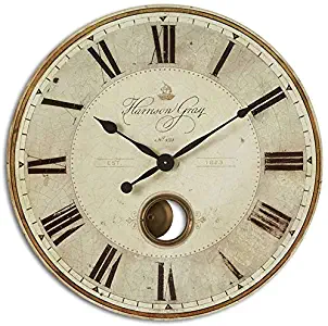 Uttermost Harrison Gray 30-Inch Wall Clock
