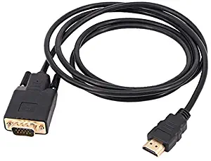 HDMI to VGA Cable Qaoquda 6ft/1.8m Gold-Plated 1080P HDMI Male to VGA Male Video Audio Converter Adapter Cord Support Notebook PC DVD Player Laptop TV Projector Monitor Etc