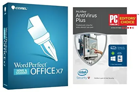 WordPerfect Office X7 Home and Student with McAfee 2016 AntiVirus Plus - Unlimited Device [Online Code]
