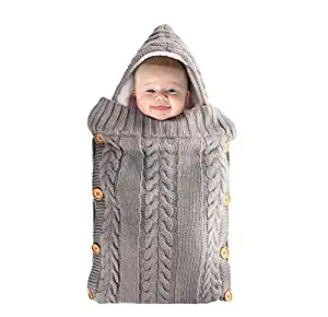 JAMA Newborn Baby Swaddle Sleeping Blanket Bag Thick Soft Knit Warm Fleece Swaddling Sleep Nap Sack Stroller Unisex Wrap for Kids Toddler 0-12 Month Boys Girls Premium Materials