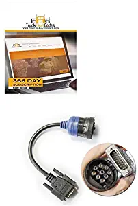 Diesel Laptops CAT 9 Pin Cable for Nexiq USB Link with 12-Month Subscription to TruckFaultCodes