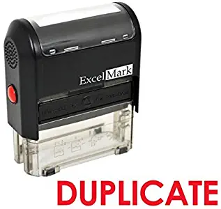 Duplicate Self Inking Rubber Stamp - Red Ink