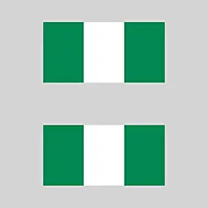 Two Pack Nigerian Flag Sticker FA Graphix Decal Self Adhesive Vinyl Nigeria NGA NG