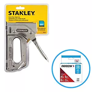 Stanley TR110 Heavy Duty Steel Staple Gun 84 Staple Capacity, Squeeze Trigger and T50#504 Box of Staples