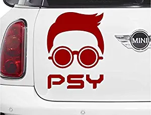Psy Gentleman (Red 7") Vinyl Decal Sticker for Car Automobile Window Wall Laptop Notebook Etc.... Any Smooth Surface Such As Windows Bumpers