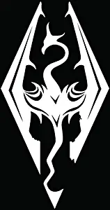 Skyrim Dragons Game Car Truck Window Bumper Vinyl Graphic Decal Sticker- (6 inch) / (15 cm) Tall GLOSS WHITE Color