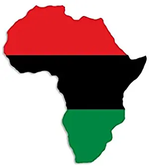 AFRICA SHAPED Pan African Flag Sticker (black history decal)- Sticker Graphic - Auto, Wall, Laptop, Cell