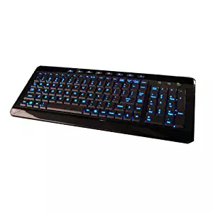 Azend Group W-9868BL USB Backlit Blue LED Multimedia Keyboard (Piano Black)
