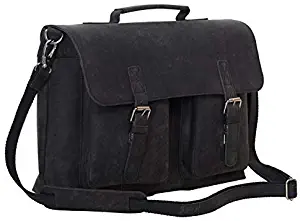 KomalC 16 Inch Buffalo Leather Briefcase Laptop Messenger Bag Office Briefcase College Bag for Men and Women