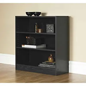 Mainstays Wide 3-Shelf Bookcase, Black
