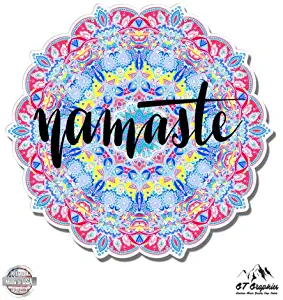 Namaste Mandala Yoga Meditation - 3" Vinyl Sticker - For Car Laptop I-Pad Phone Helmet Hard Hat - Waterproof Decal