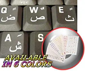4Keyboard FARSI (Persian) Keyboard Sticker with White Lettering ON Transparent Background for Desktop, Laptop and Notebook