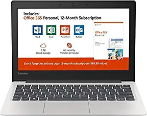 New Lenovo 130S 11.6" HD Laptop, Intel Celeron (2 core) N4000 1.1GHz up to 2.6GHz, 4GB Memory, 64GB SSD, Webcam, Bluetooth, HDMI, USB 3.1, Windows 10, Office 365 Personal 1-Year Included