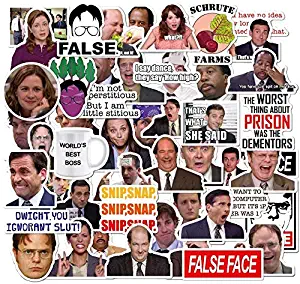 Mosteck The Office Stickers Decals (50pcs) - The Office Stickers for Laptops, The Office Laptop Stickers, Funny Stickers for Laptops, Computers, Hydro Flasks