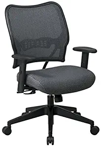 SPACE Seating Deluxe VeraFlex Fabric Seat and Back, 2-to-1 Synchro Tilt Control and 2-Way Adjustable Arms Managers Chair, Charcoal