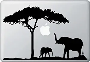 Mom and Baby Elephant Design 2 - MacBook or Laptop Decal Sticker
