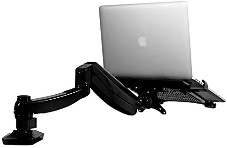 Fleximounts 2-in-1 Full Motion Gas Spring Arm Desk Laptop Monitor Mount for MSI/Dell/Asus/Acer/Samsung (L01)