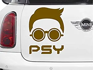 Psy Gentleman (Gold 7") Vinyl Decal Sticker for Car Automobile Window Wall Laptop Notebook Etc.... Any Smooth Surface Such As Windows Bumpers