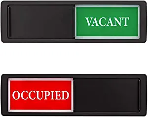 Privacy Sign,Vacant Occupied Sign for Home Office Bathroom Restroom Conference Hotels Hospital, Slider Door Indicator Tells Whether Room Vacant or Occupied, 7'' x 2'' - Black