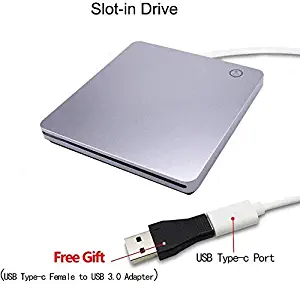 External CD DVD Drive Type-C Portable Slim DVD/CD ROM Player Inhaled DVD Burner With TYPE-C Interface With Smart Touch Button For Mac MacBook Pro / Air iMac Laptop PC Computer